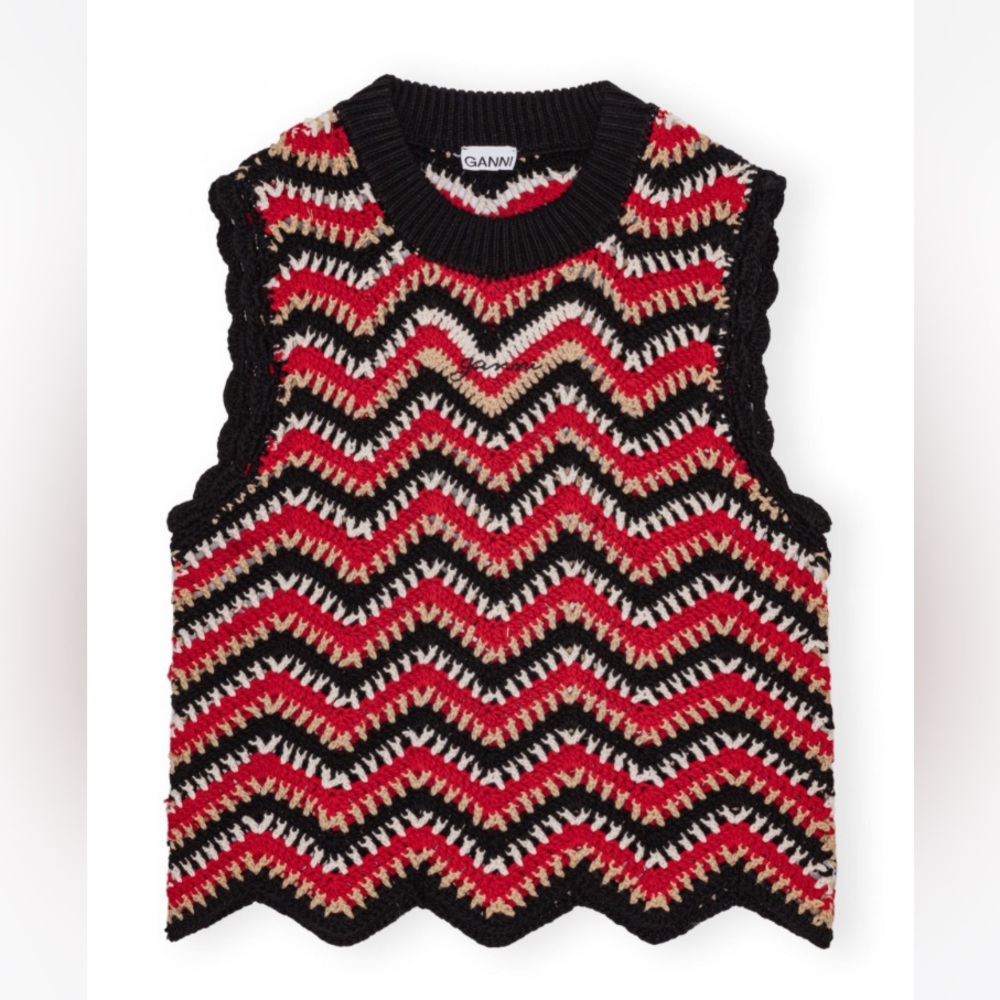 NWT Ganni Crochet Vest Crop Top
